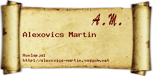 Alexovics Martin névjegykártya